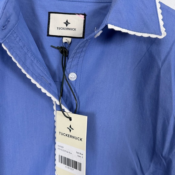 TUCKERNUCK Sail Blue Cropped Jasper Button Down - Picture 8 of 12